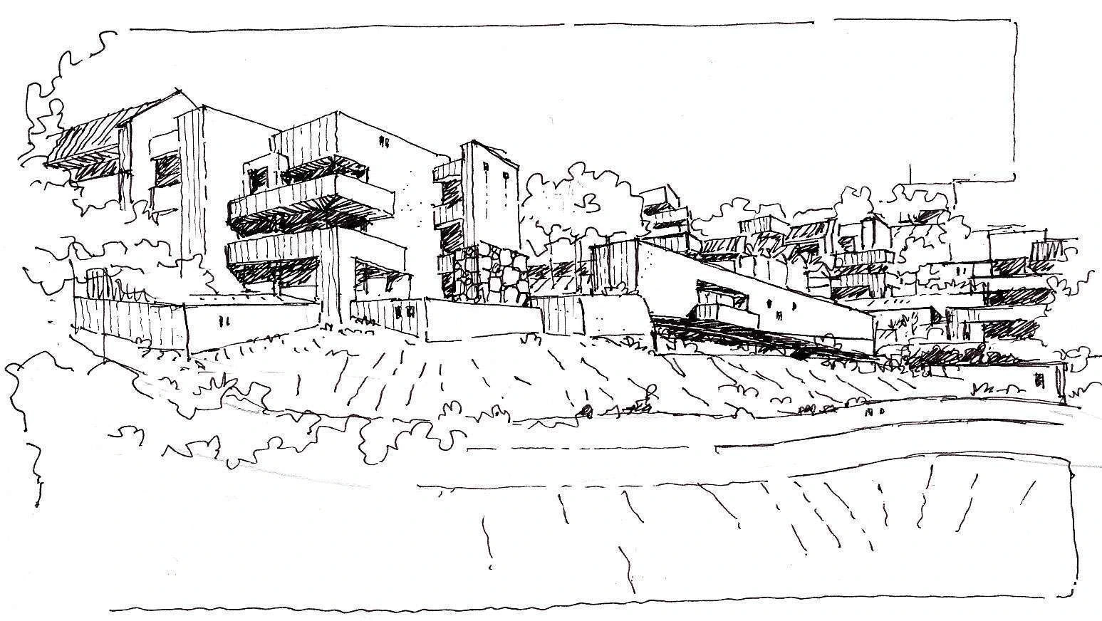 Boceto Los Flamingos MS Design, Marcos Sainz